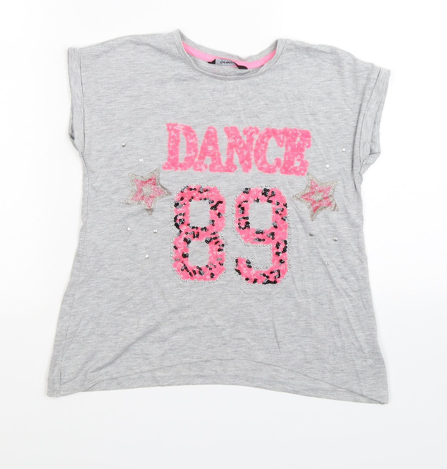 George Girls Grey   Basic T-Shirt Size 7-8 Years  - hance