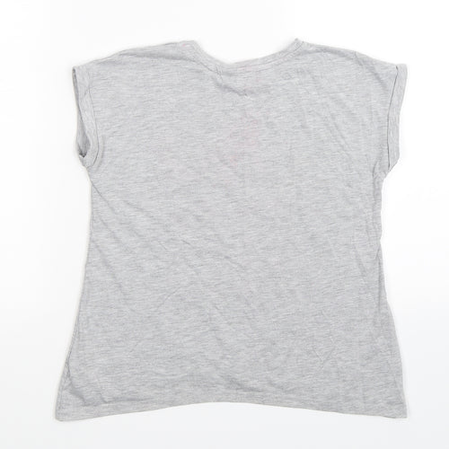 George Girls Grey   Basic T-Shirt Size 7-8 Years  - hance