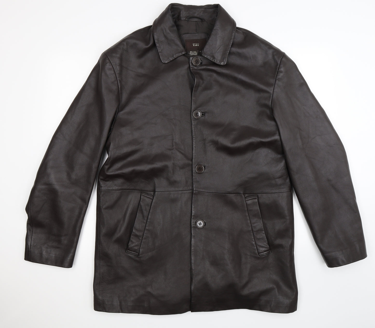 Zara Mens Brown   Overcoat Jacket Size L