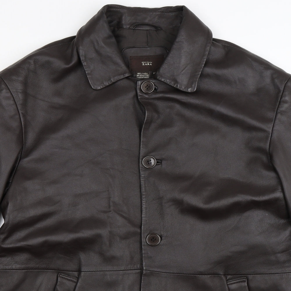 Zara Mens Brown   Overcoat Jacket Size L