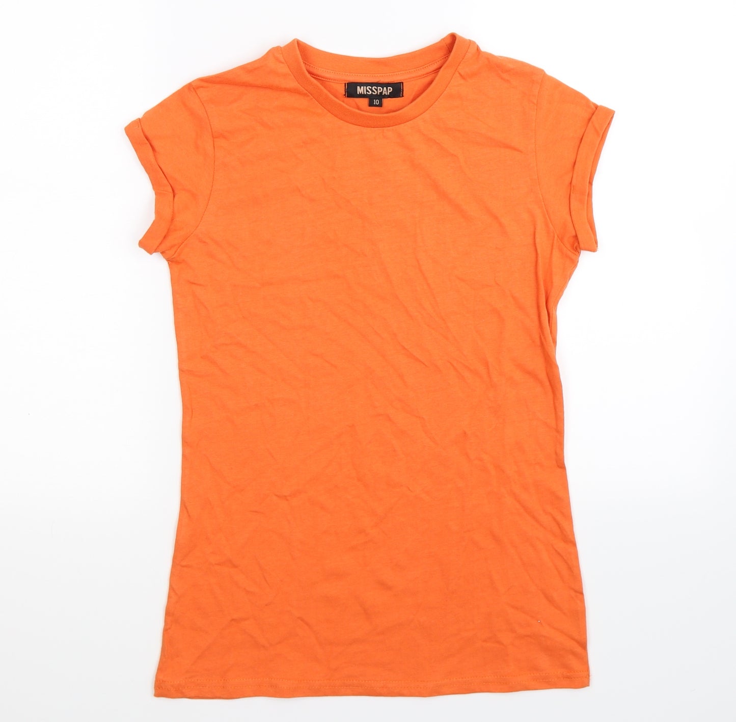 Misspap Womens Orange   Basic T-Shirt Size 10