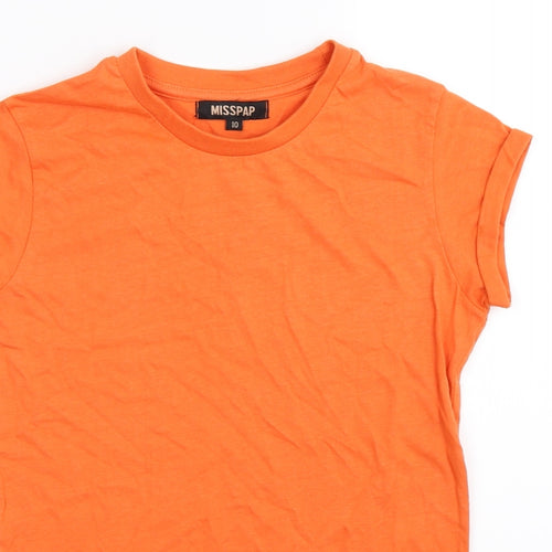 Misspap Womens Orange   Basic T-Shirt Size 10