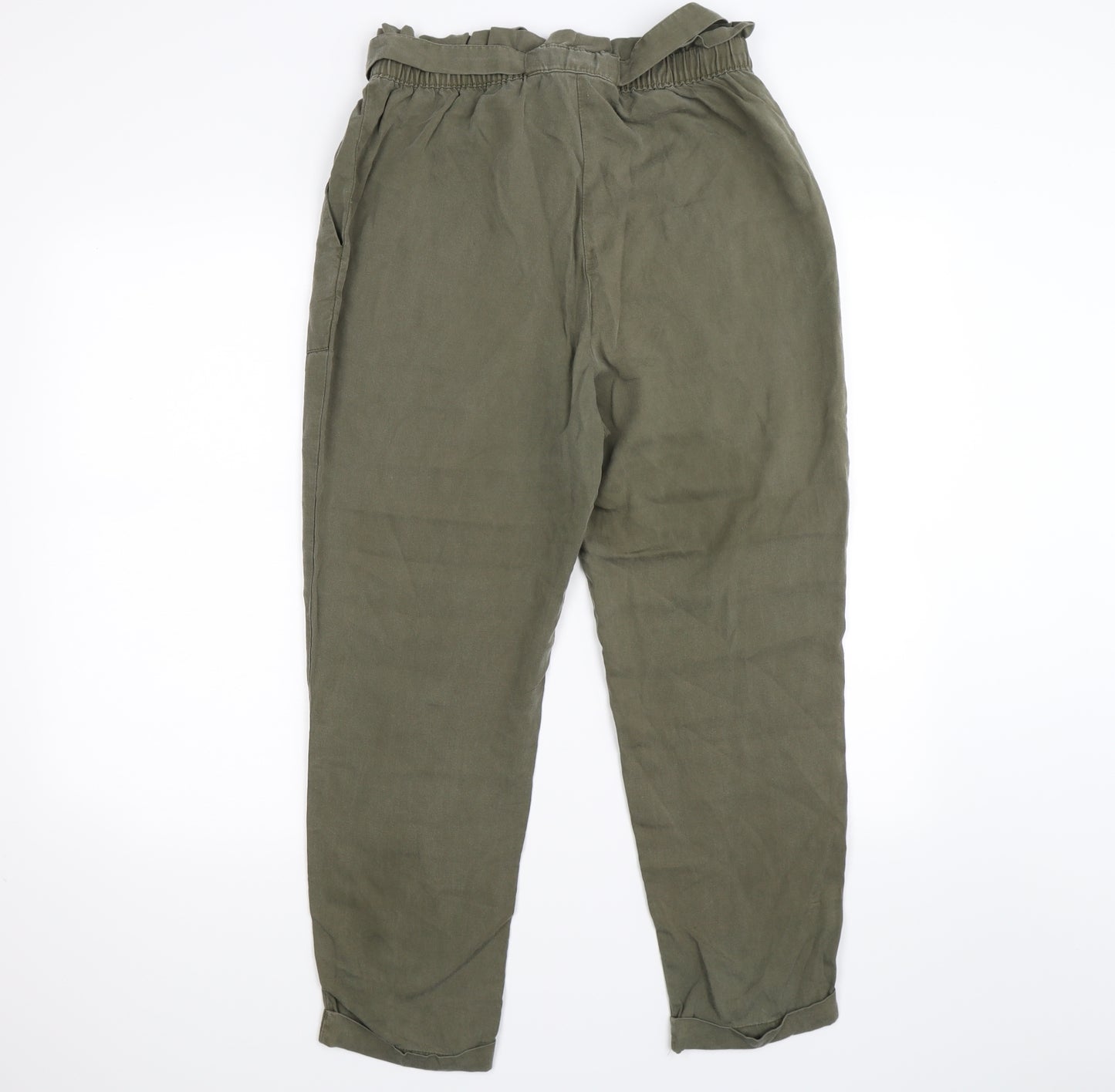 H&M Womens Green  Velour Cargo Trousers Size 12 L26 in