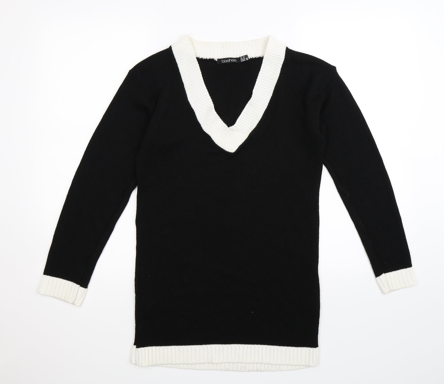 Boohoo Womens Black  Knit Jumper Dress  Size 10