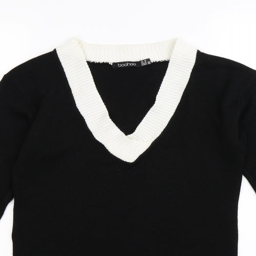 Boohoo Womens Black  Knit Jumper Dress  Size 10