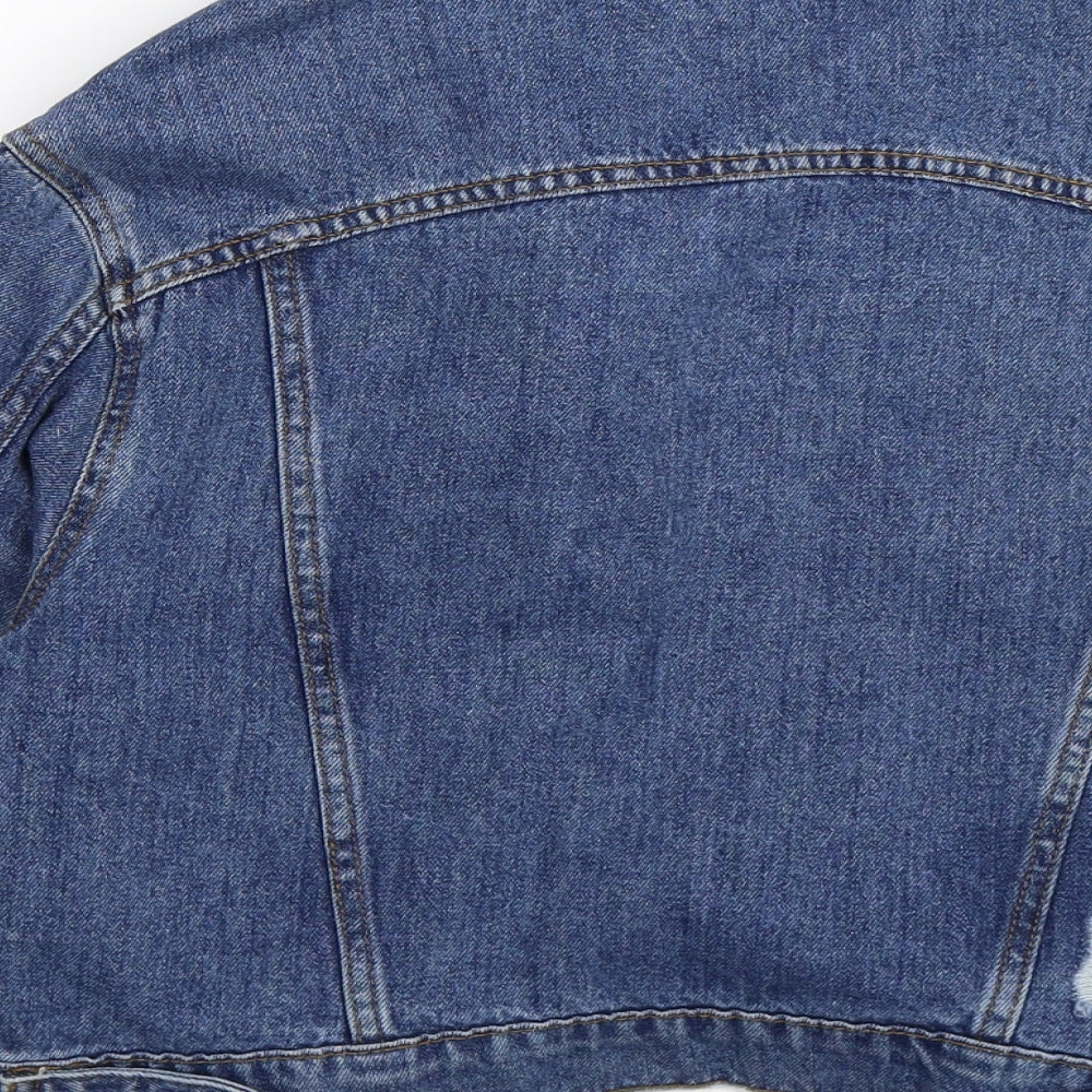 Matalan Girls Blue  Denim Jacket  Size 9 Years  - distressed