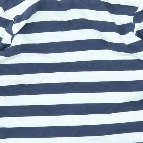 The Little White Company Boys White Striped  Basic Polo Size 3-4 Years