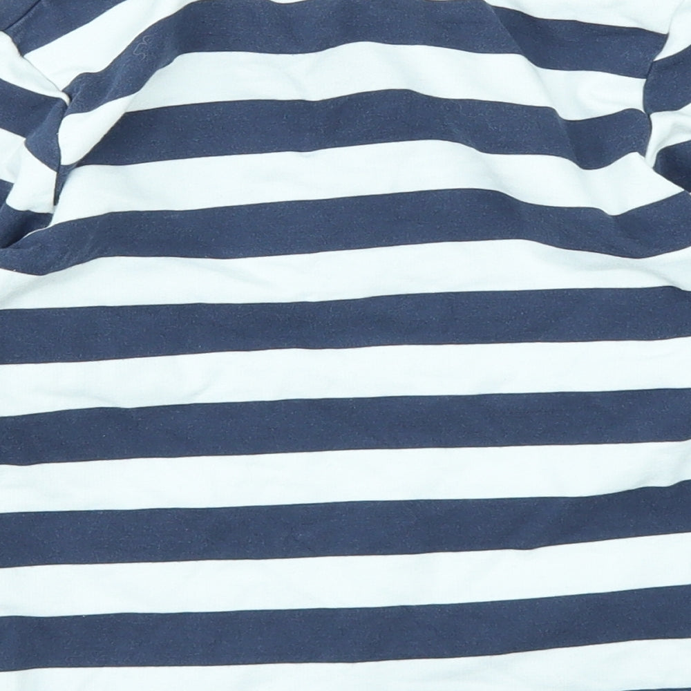 The Little White Company Boys White Striped  Basic Polo Size 3-4 Years