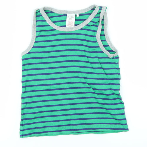 Mini Boden Boys Green Striped  Basic Tank Size 5-6 Years