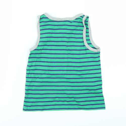 Mini Boden Boys Green Striped  Basic Tank Size 5-6 Years