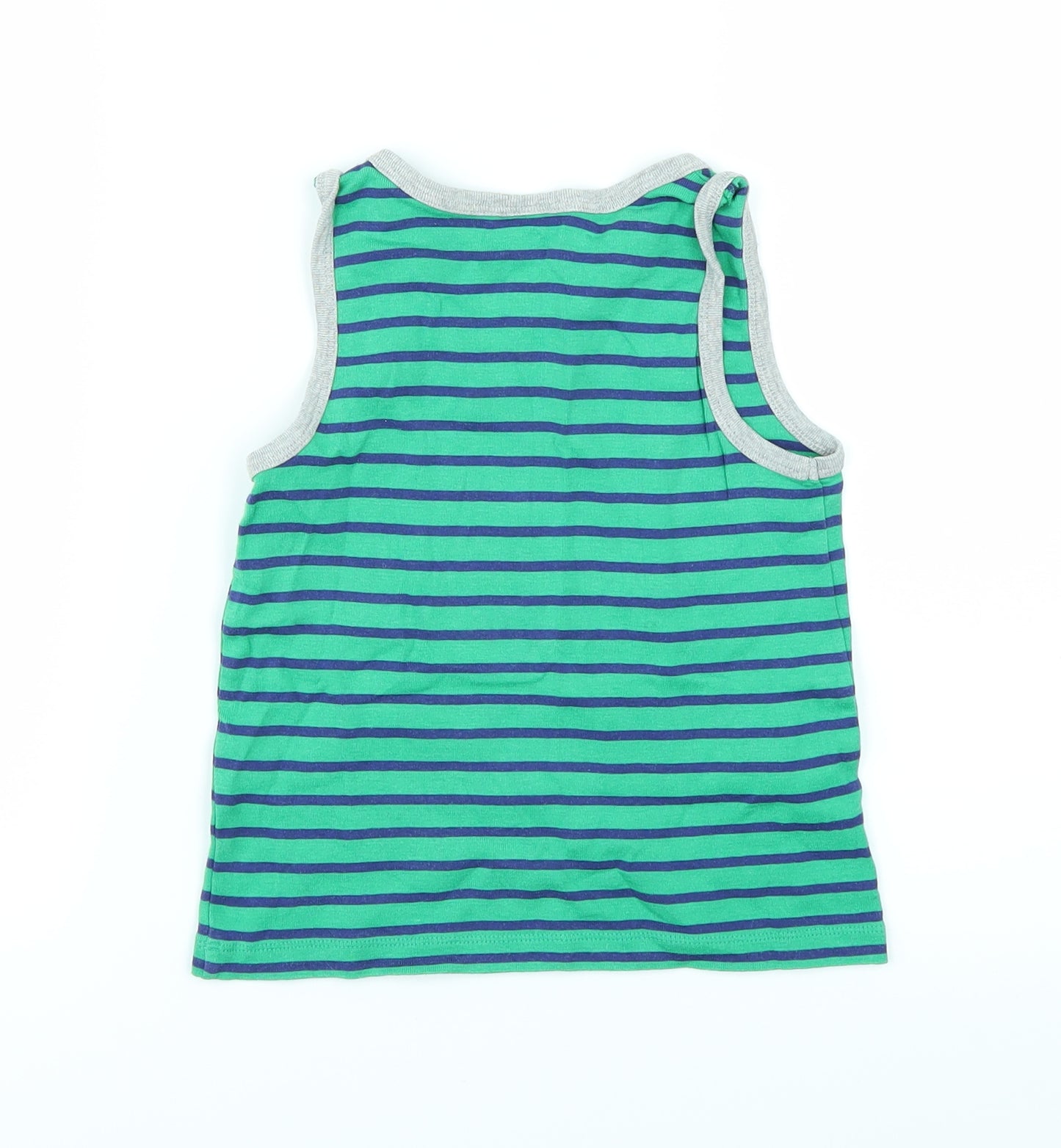 Mini Boden Boys Green Striped  Basic Tank Size 5-6 Years