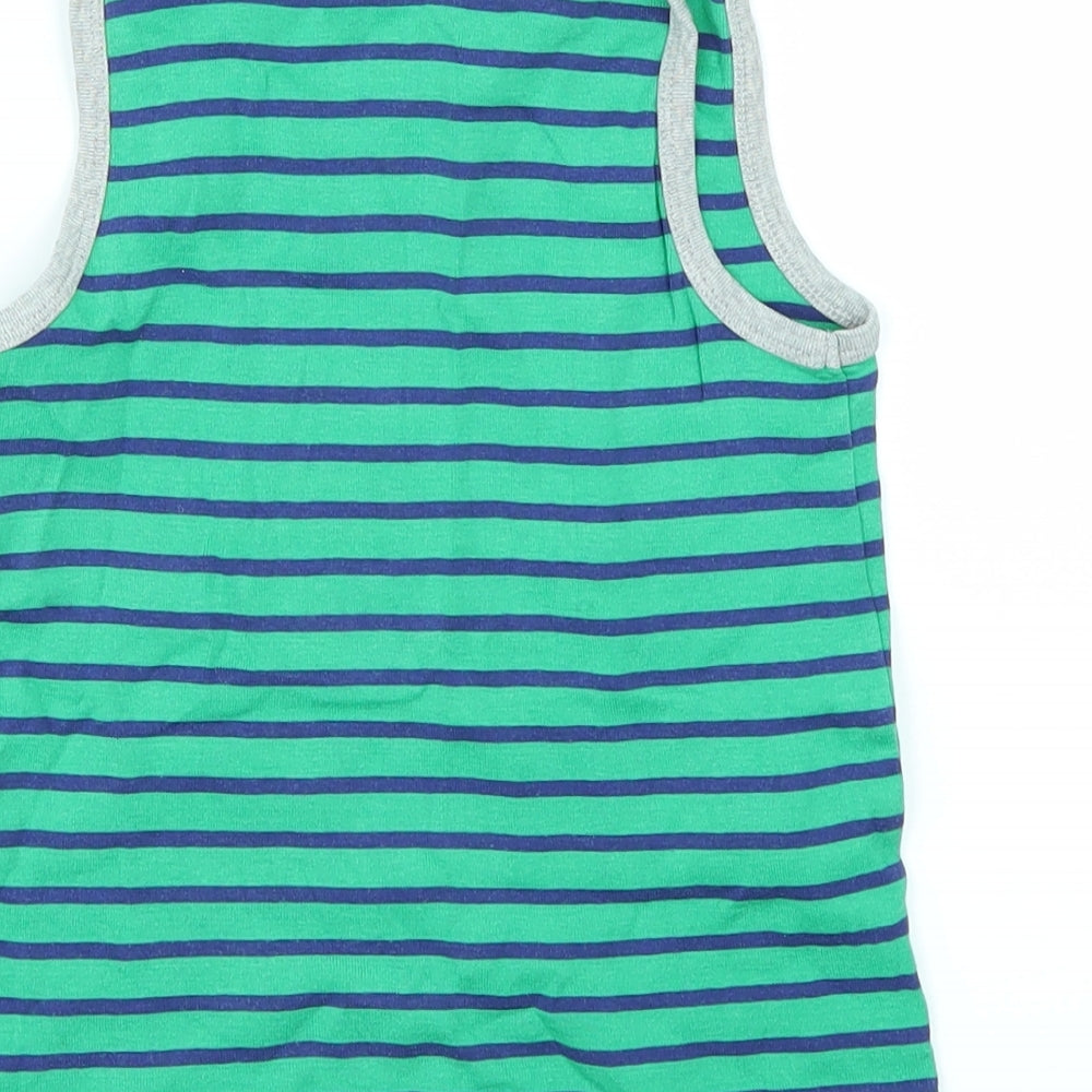 Mini Boden Boys Green Striped  Basic Tank Size 5-6 Years