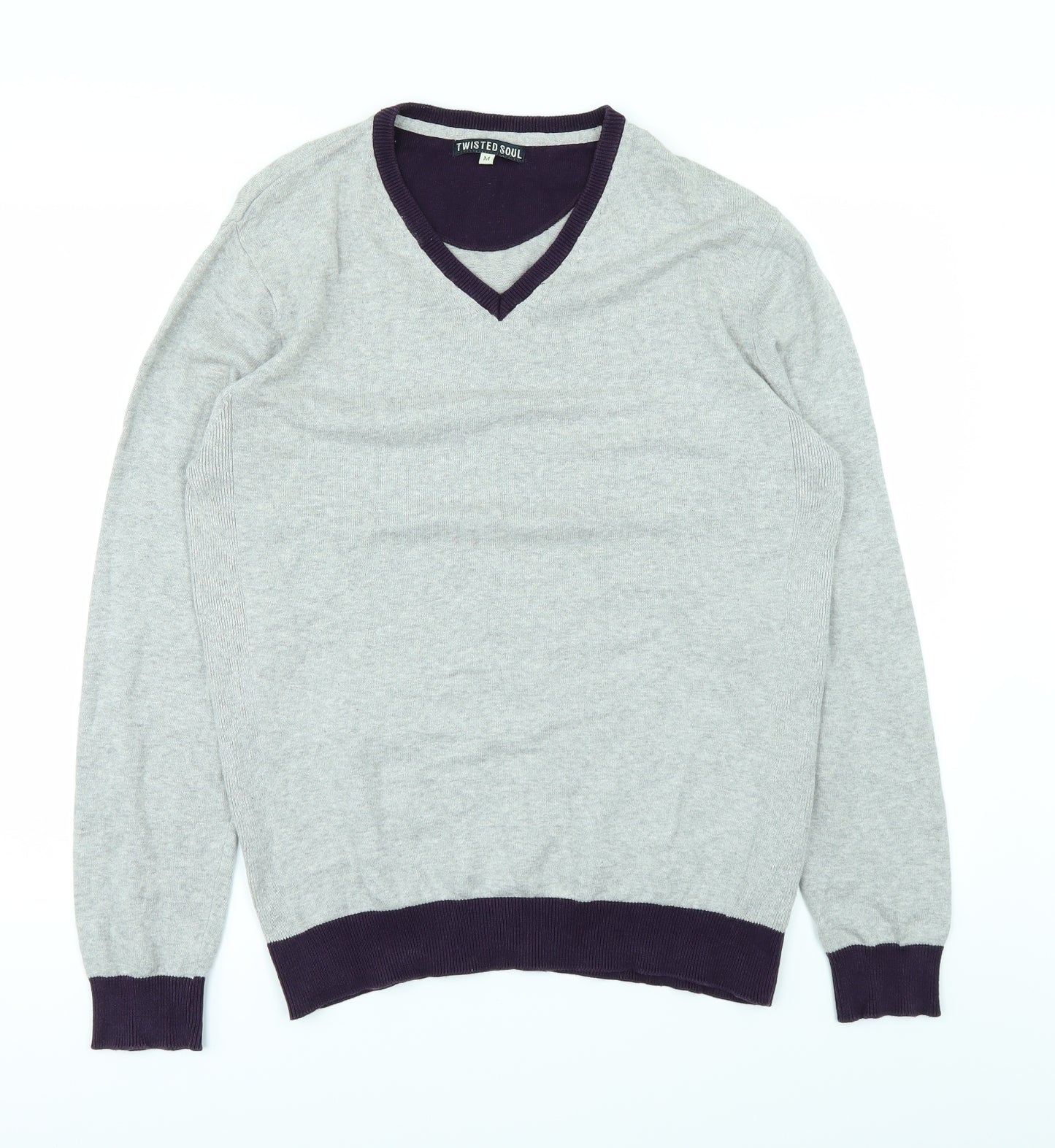 Twisted Soul Mens Grey   Pullover Jumper Size M