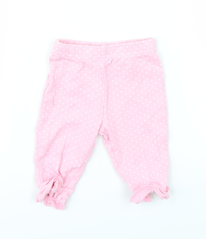 George Girls Pink Polka Dot  Jogger Leggings Size 0-3 Months