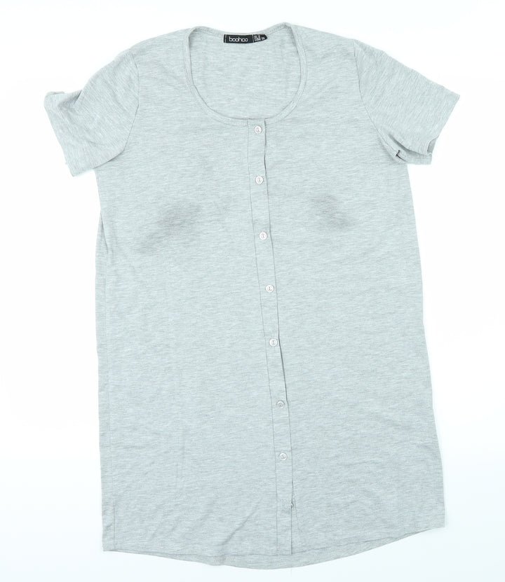 Boohoo Womens Grey Basic T-Shirt Size 10