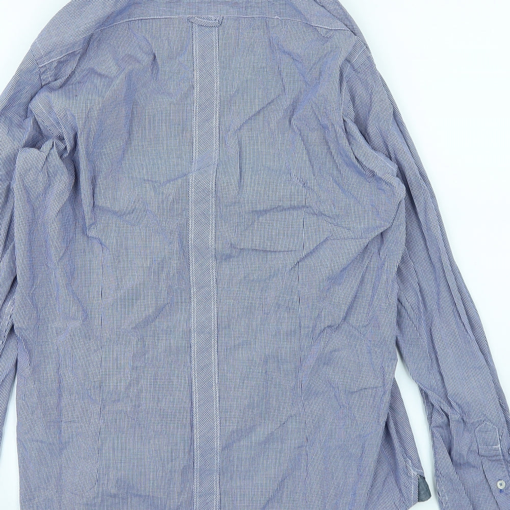 Trojan Mens Blue    Dress Shirt Size S