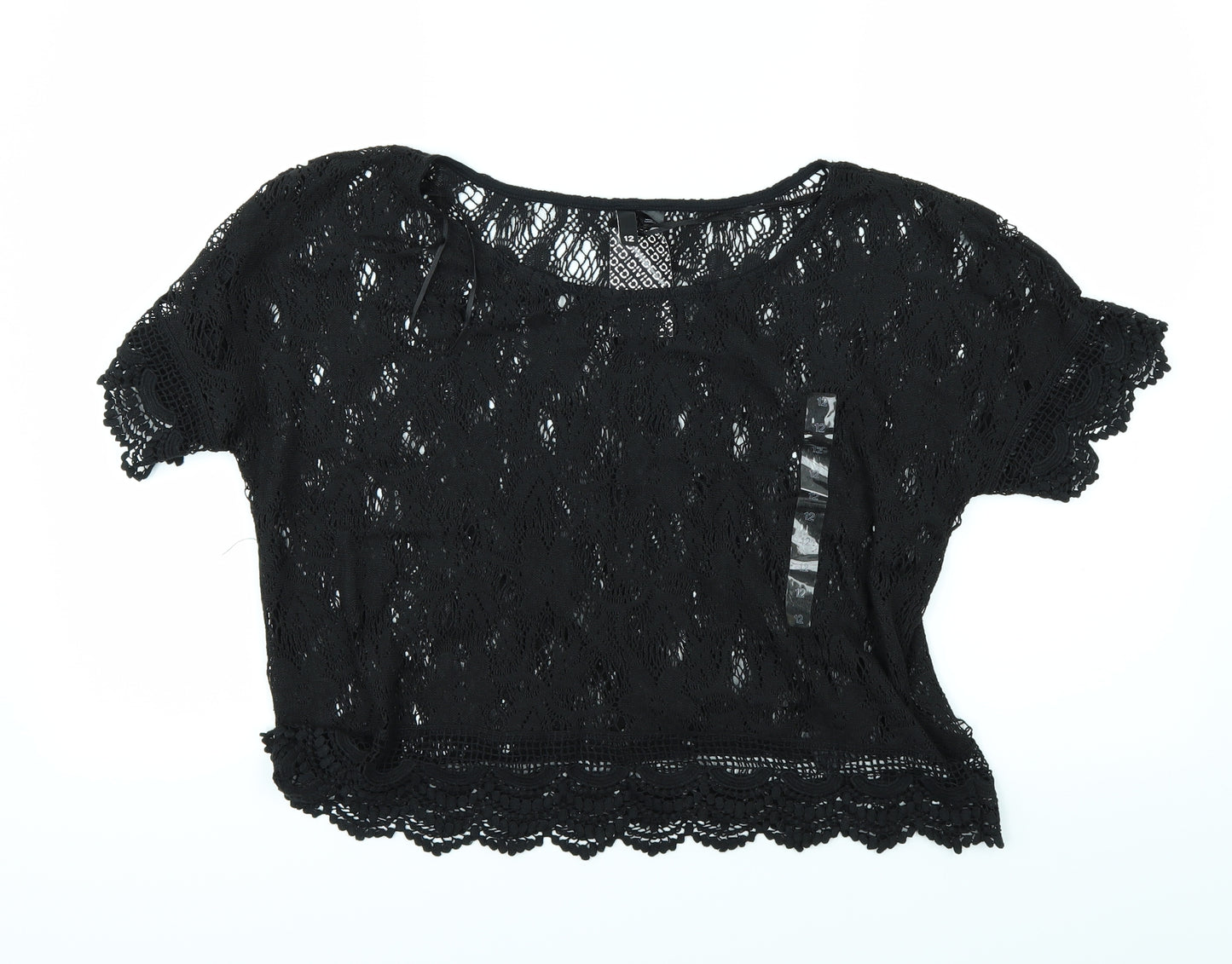 H&M Womens Black   Basic T-Shirt Size 12