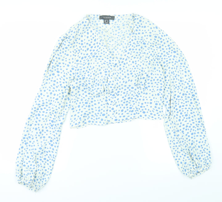 Primark Womens White Polka Dot  Cardigan Jumper Size 14