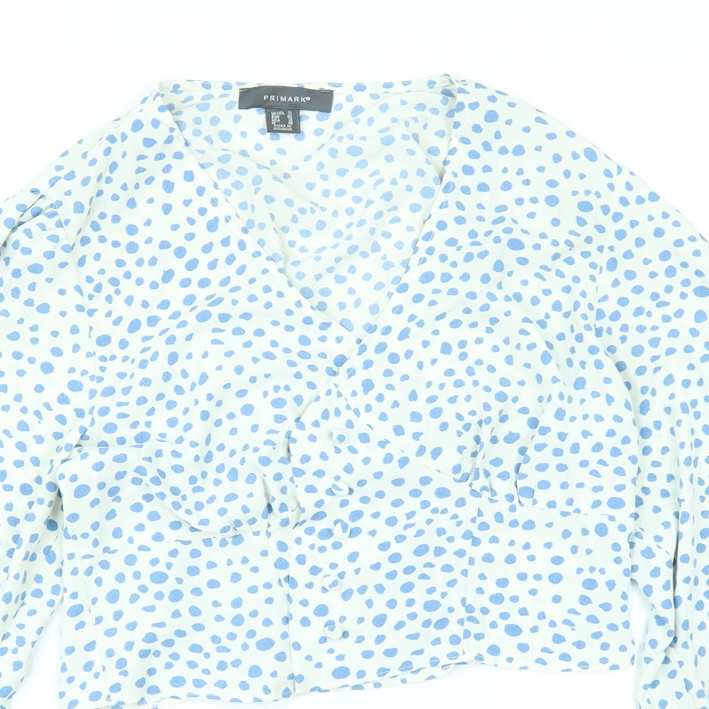 Primark Womens White Polka Dot  Cardigan Jumper Size 14