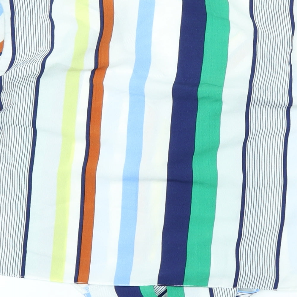 Miss Selfridge Womens White Striped  Basic Blouse Size 16