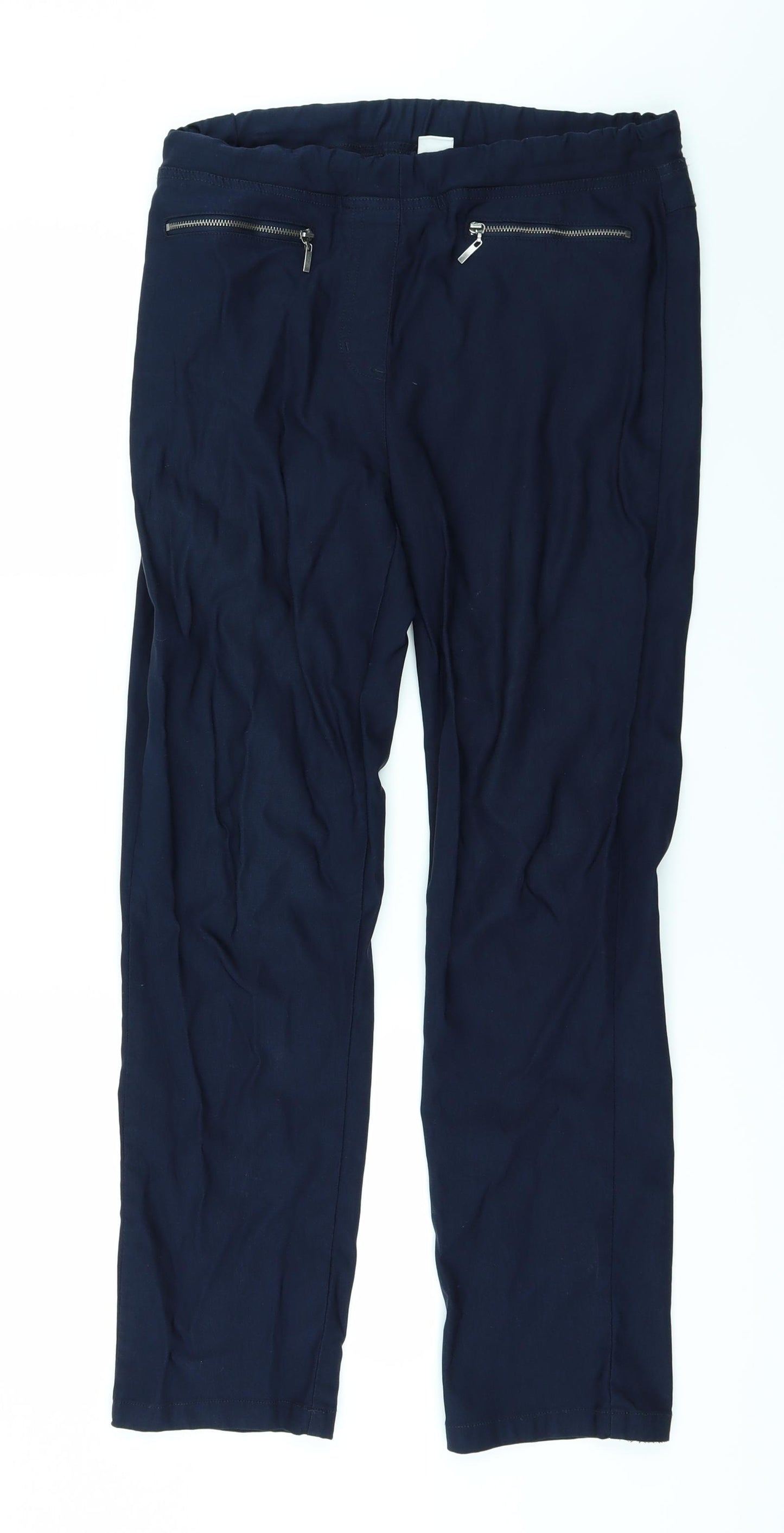 Cotton Womens Blue   Trousers  Size 14 L27 in