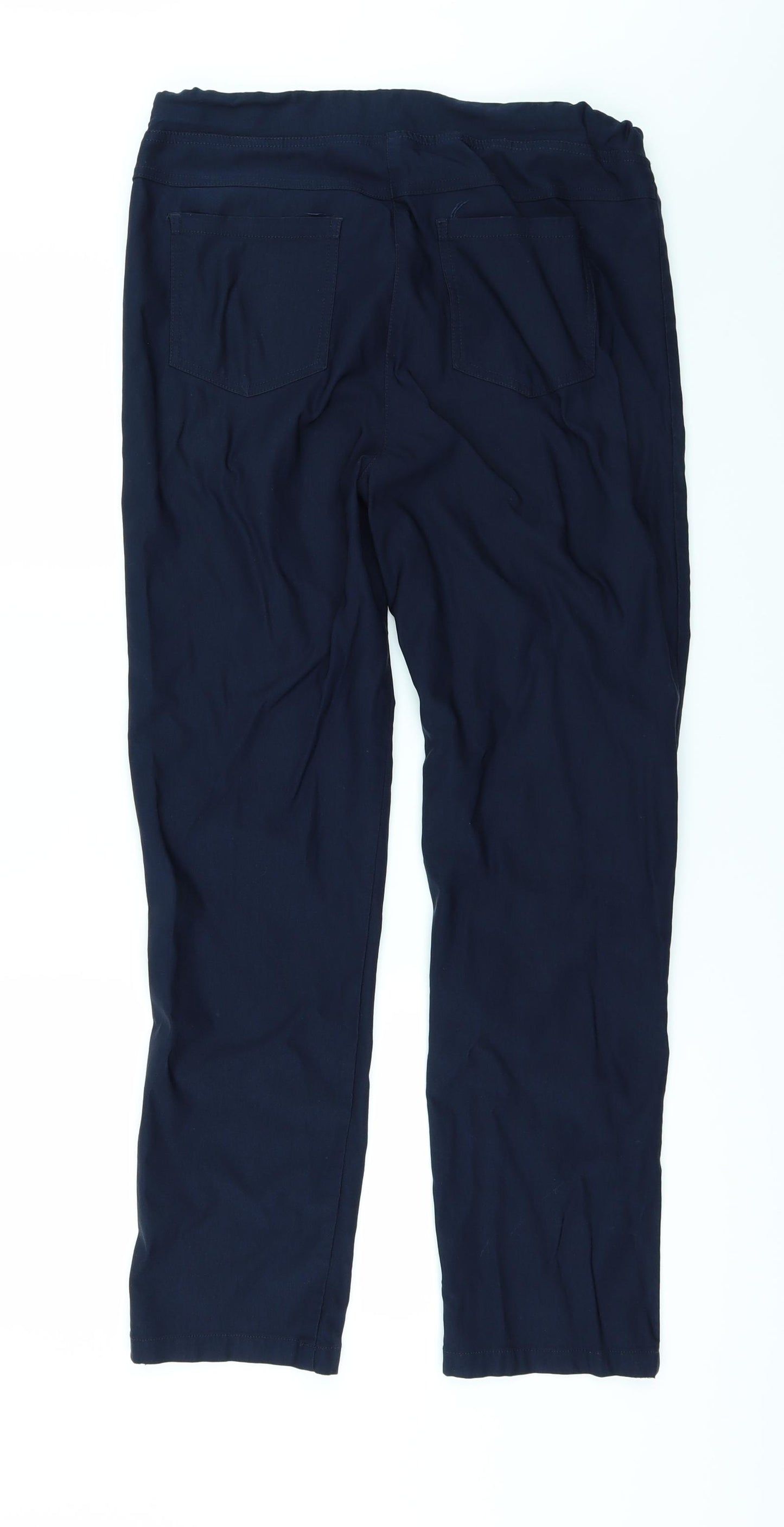 Cotton Womens Blue   Trousers  Size 14 L27 in