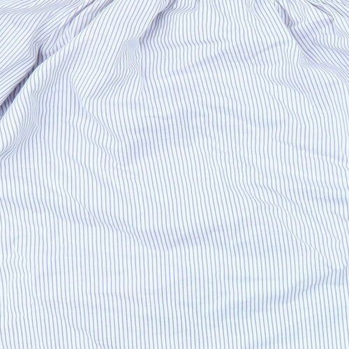 CAMEO ROSE Womens Blue Striped  Basic T-Shirt Size S