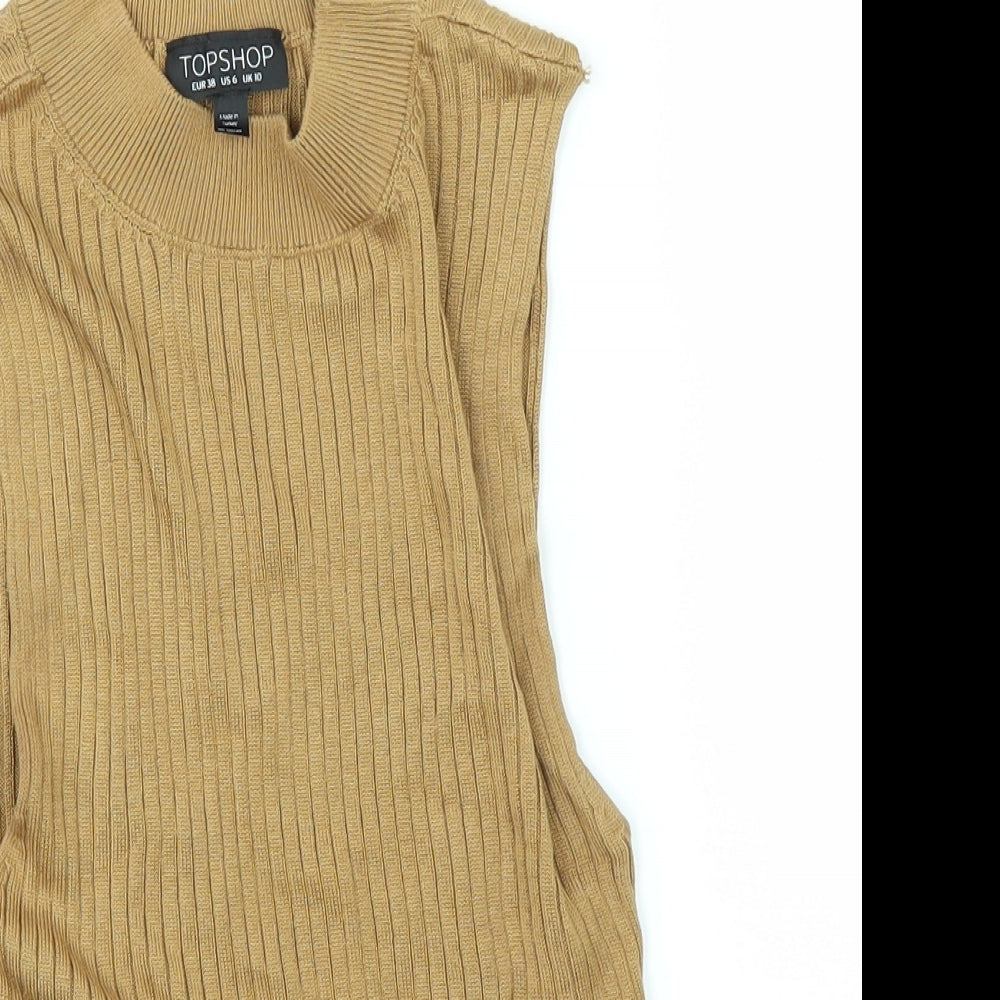 Topshop Womens Brown   Basic T-Shirt Size 10