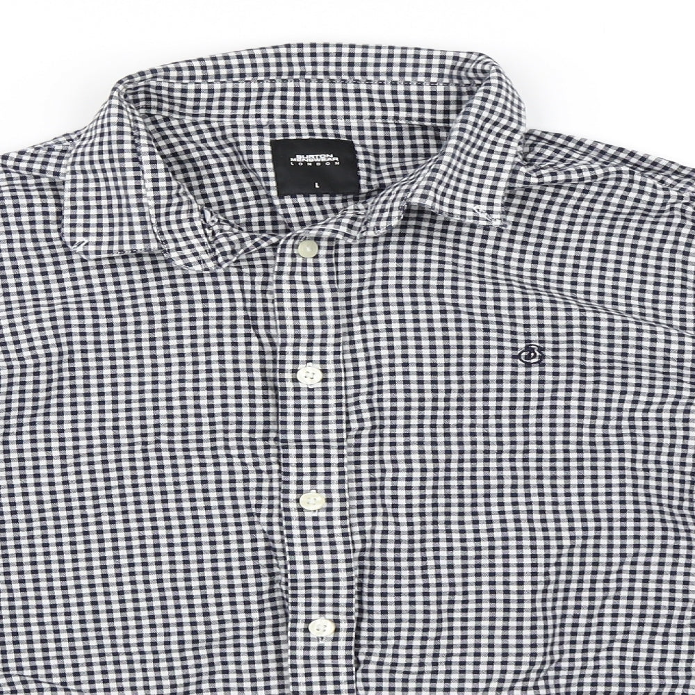 Burton Mens Black Check   Button-Up Size L