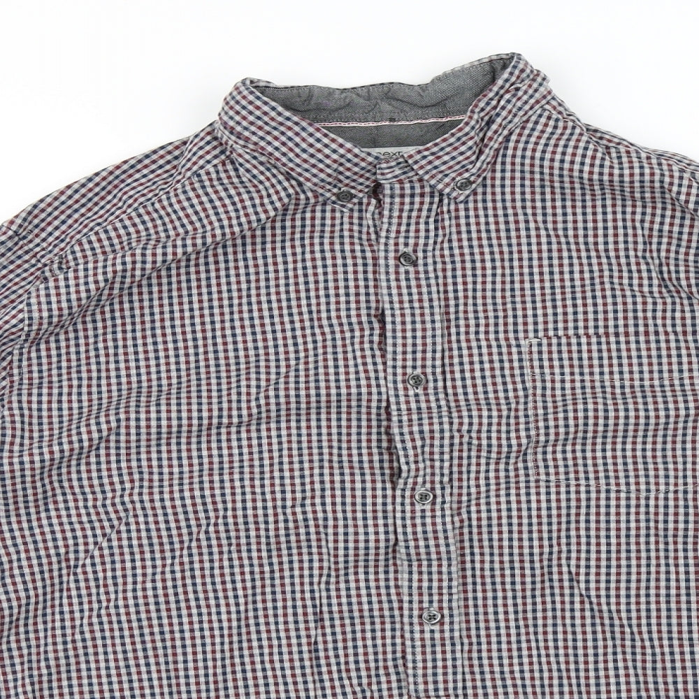 NEXT Mens Red Check   Button-Up Size L