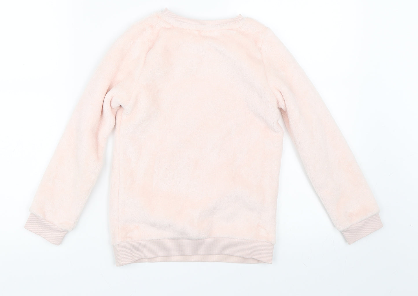 H&M Girls Pink  Fleece Pullover Sweatshirt Size 7-8 Years