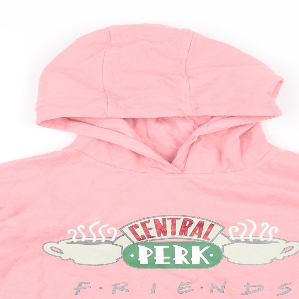 Tesco Girls Pink   Pullover Hoodie Size 13-14 Years  - Friends Central Perk