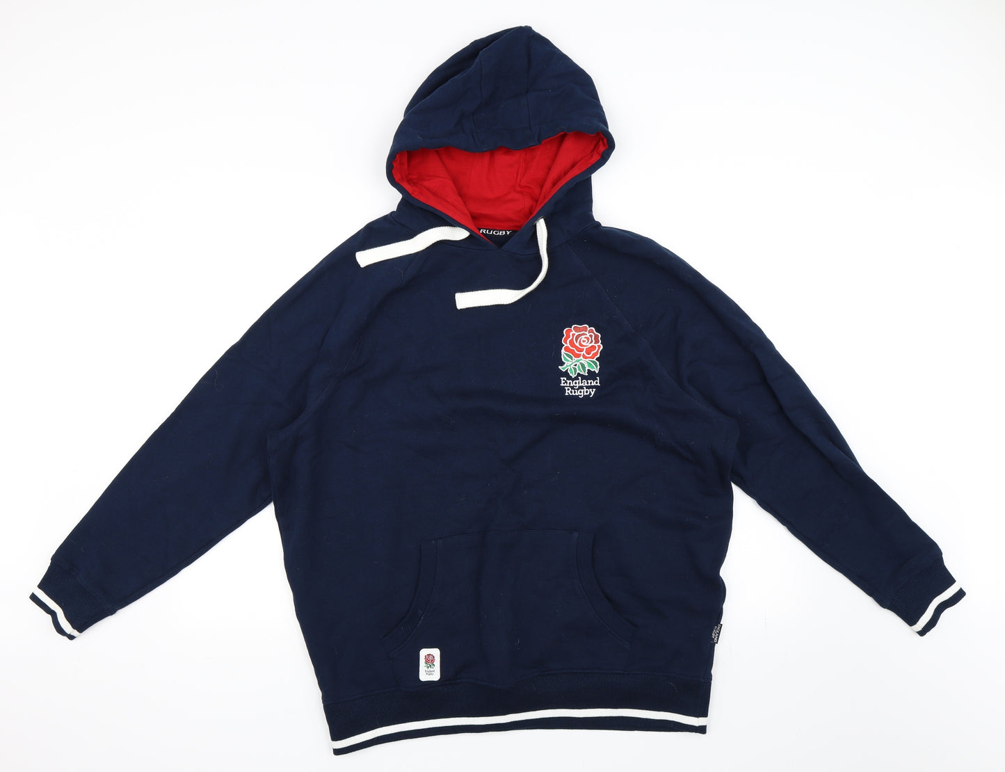 England Rugby Mens Blue   Pullover Hoodie Size L  - England Rugby