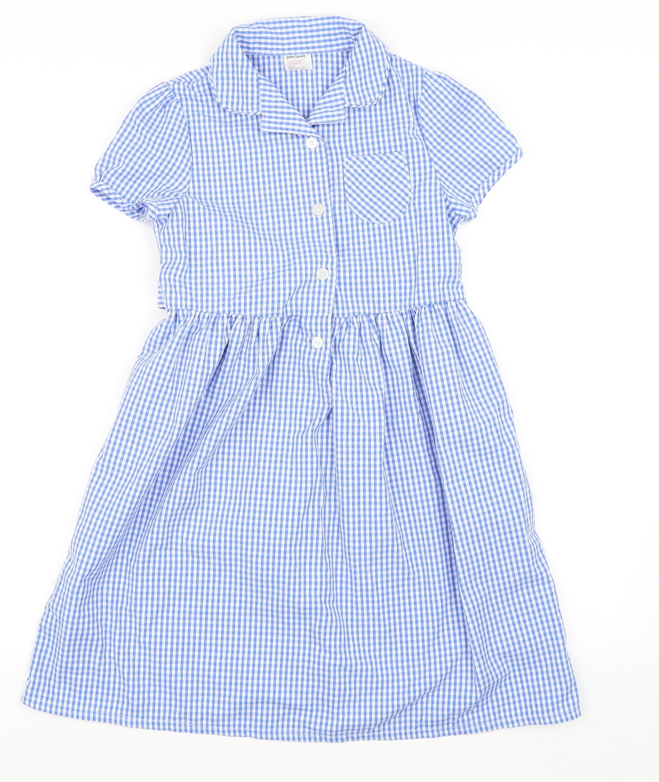 John Lewis Girls Blue Check  Pinafore/Dungaree Dress  Size 8 Years  - School Dress
