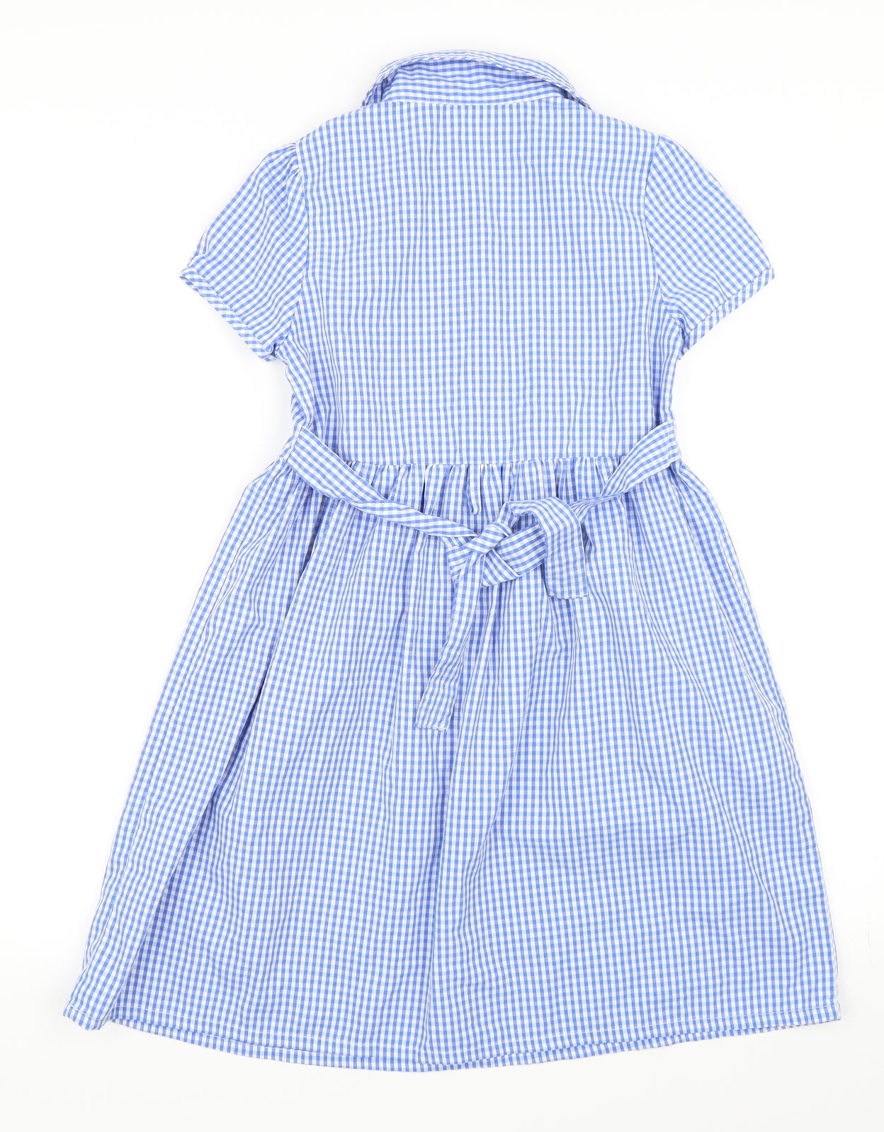 John Lewis Girls Blue Check  Pinafore/Dungaree Dress  Size 8 Years  - School Dress