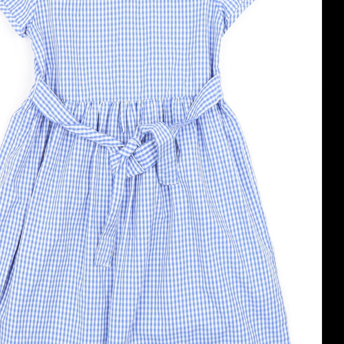 John Lewis Girls Blue Check  Pinafore/Dungaree Dress  Size 8 Years  - School Dress