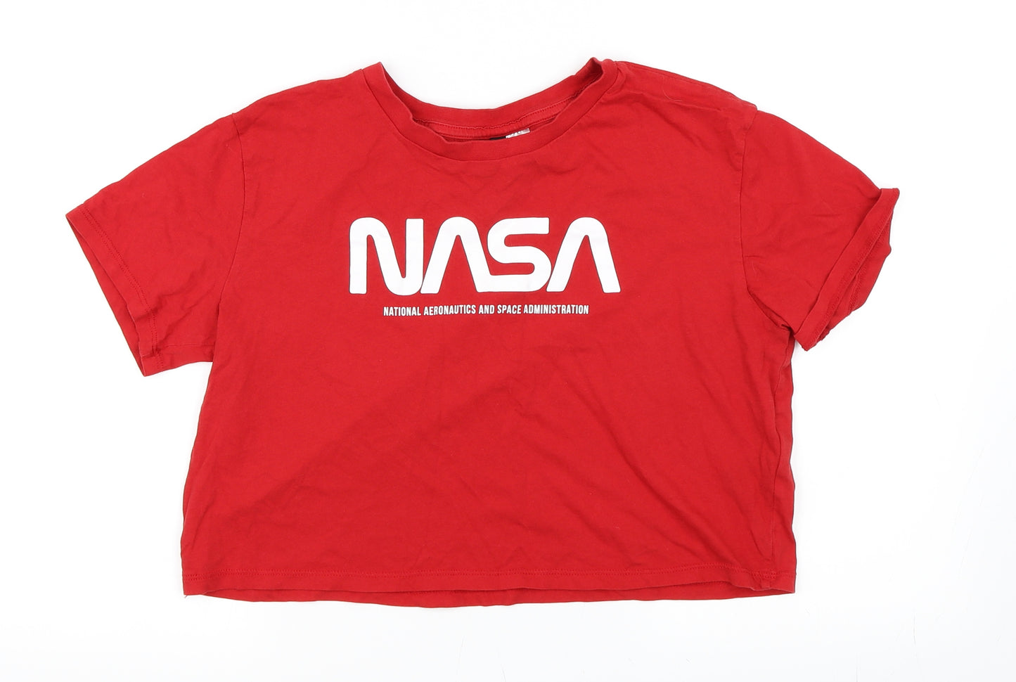 H&M Womens Red   Basic T-Shirt Size S  - Cropped