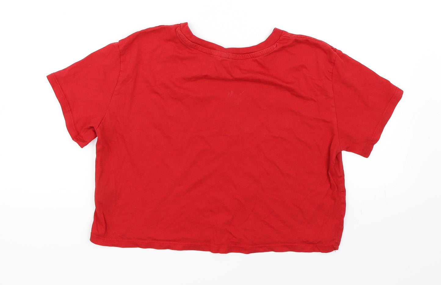 H&M Womens Red   Basic T-Shirt Size S  - Cropped