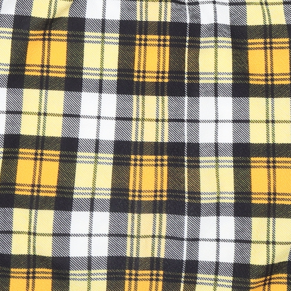PRETTYLITTLETHING Womens Yellow Check  Mini Skirt Size 10
