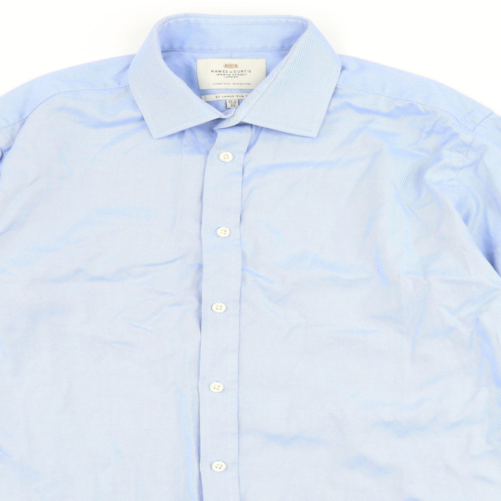 Hawes & Curtis Mens Blue    Dress Shirt Size 15.5
