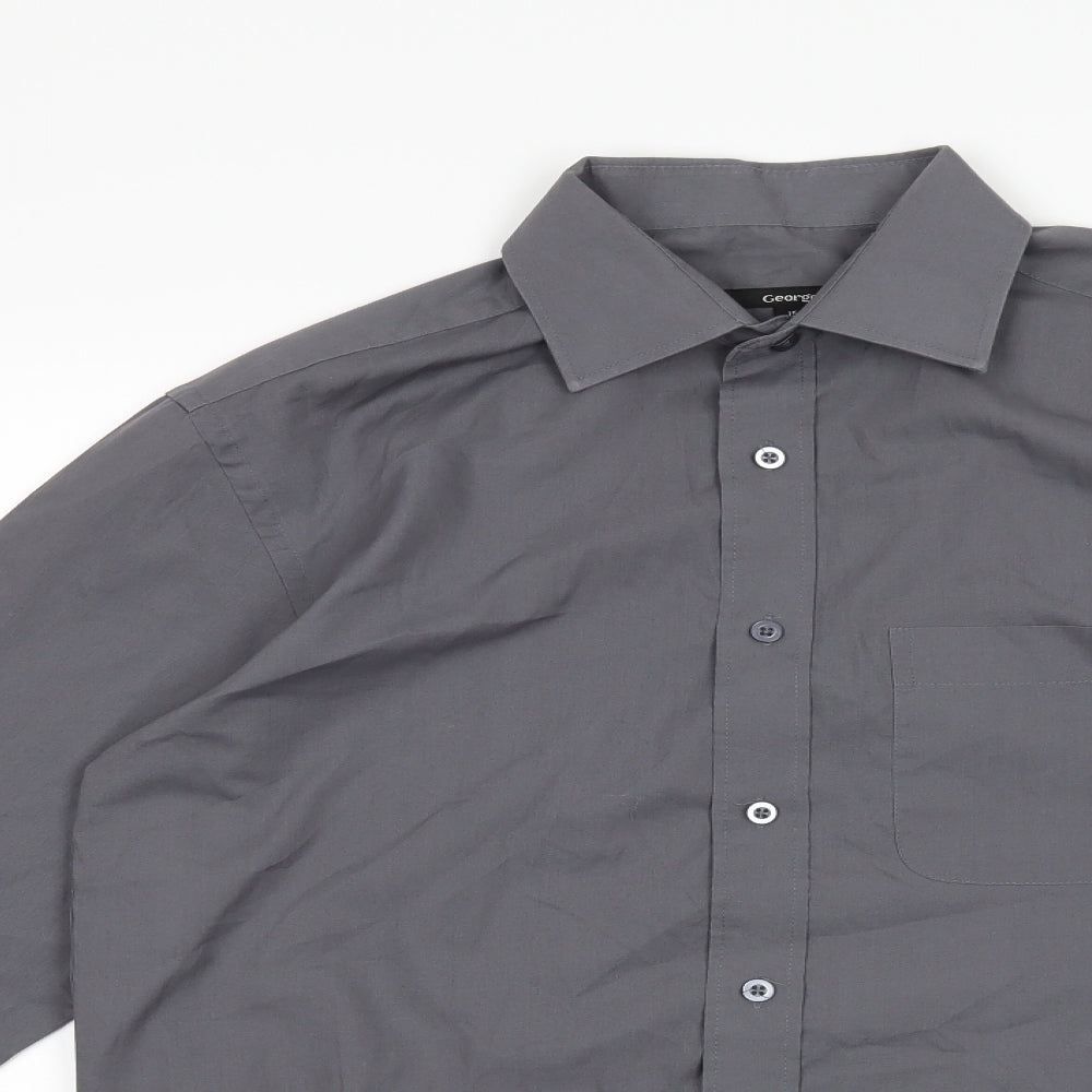 George Mens Grey    Dress Shirt Size 15