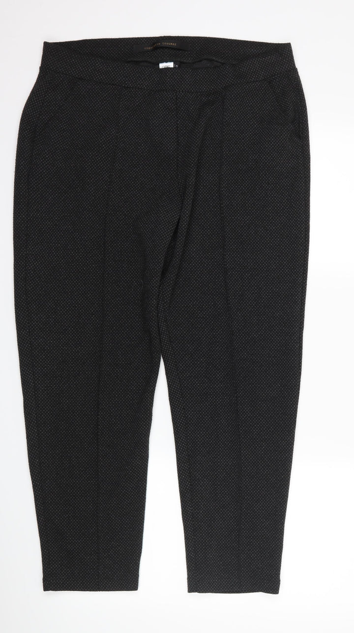 NEXT Womens Black Argyle/Diamond Trousers Size 16 L25 in