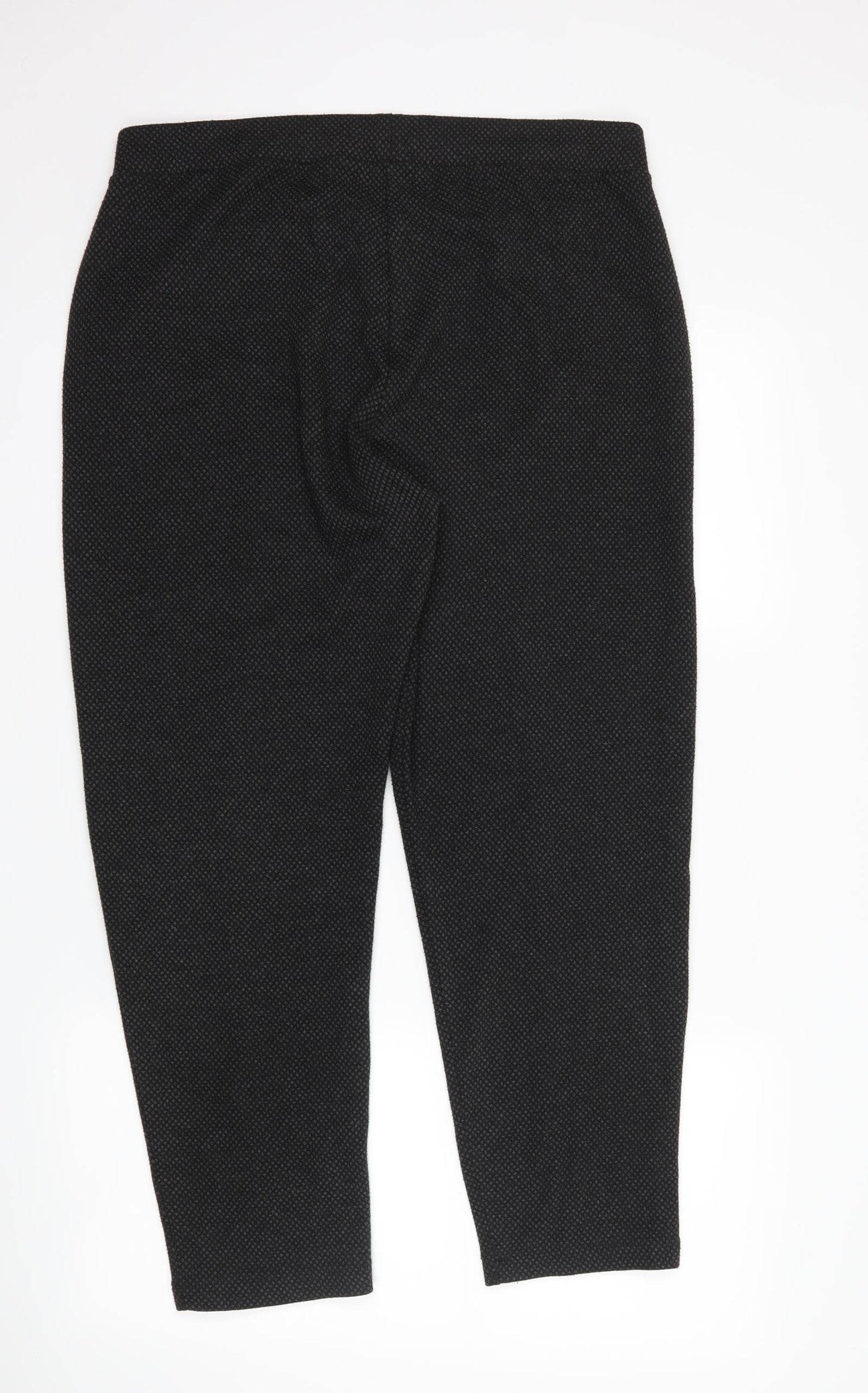 NEXT Womens Black Argyle/Diamond  Trousers  Size 16 L25 in