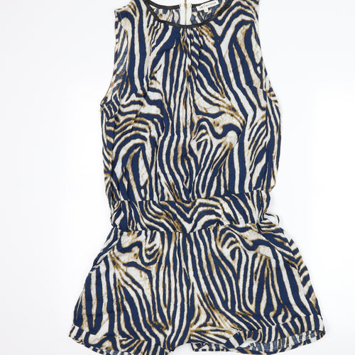 j s millenium Womens Blue Animal Print  Playsuit One-Piece Size L