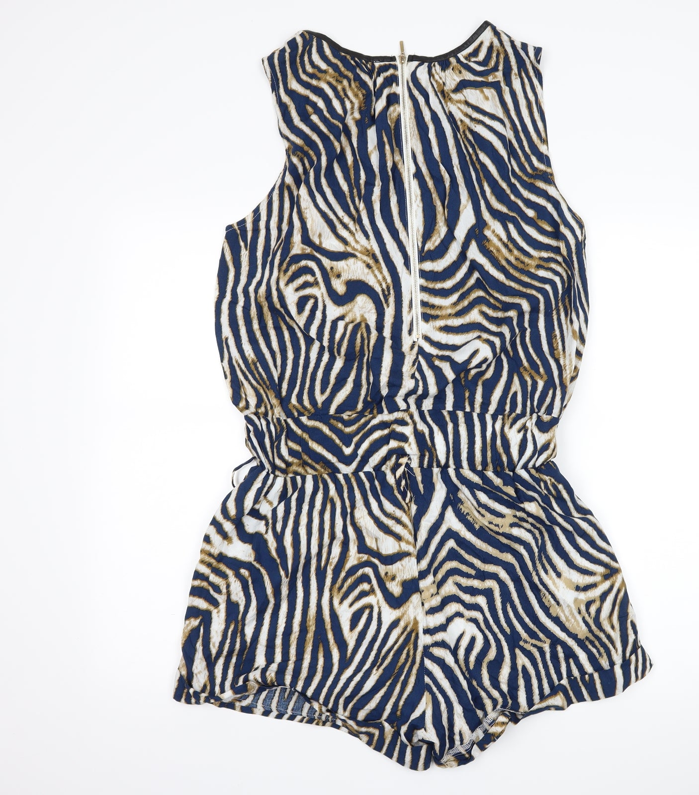 j s millenium Womens Blue Animal Print  Playsuit One-Piece Size L