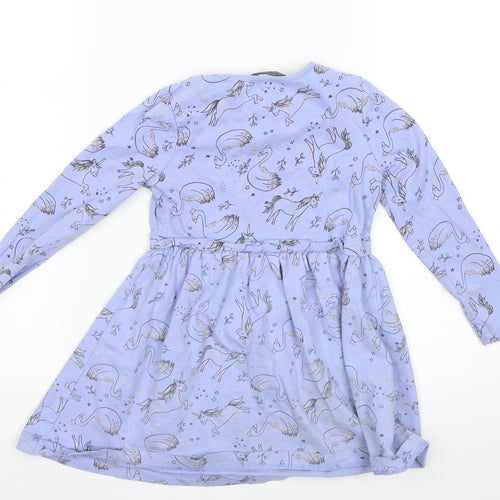George Girls Purple   Skater Dress  Size 3-4 Years  - unicorn print