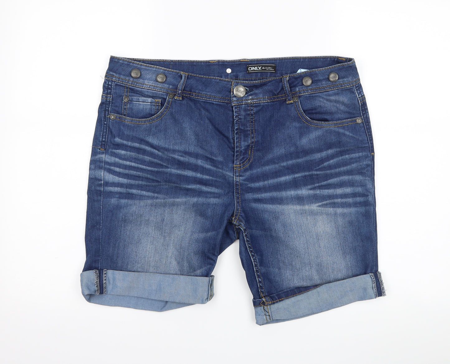Only Womens Blue  Denim Bermuda Shorts Size 36 in
