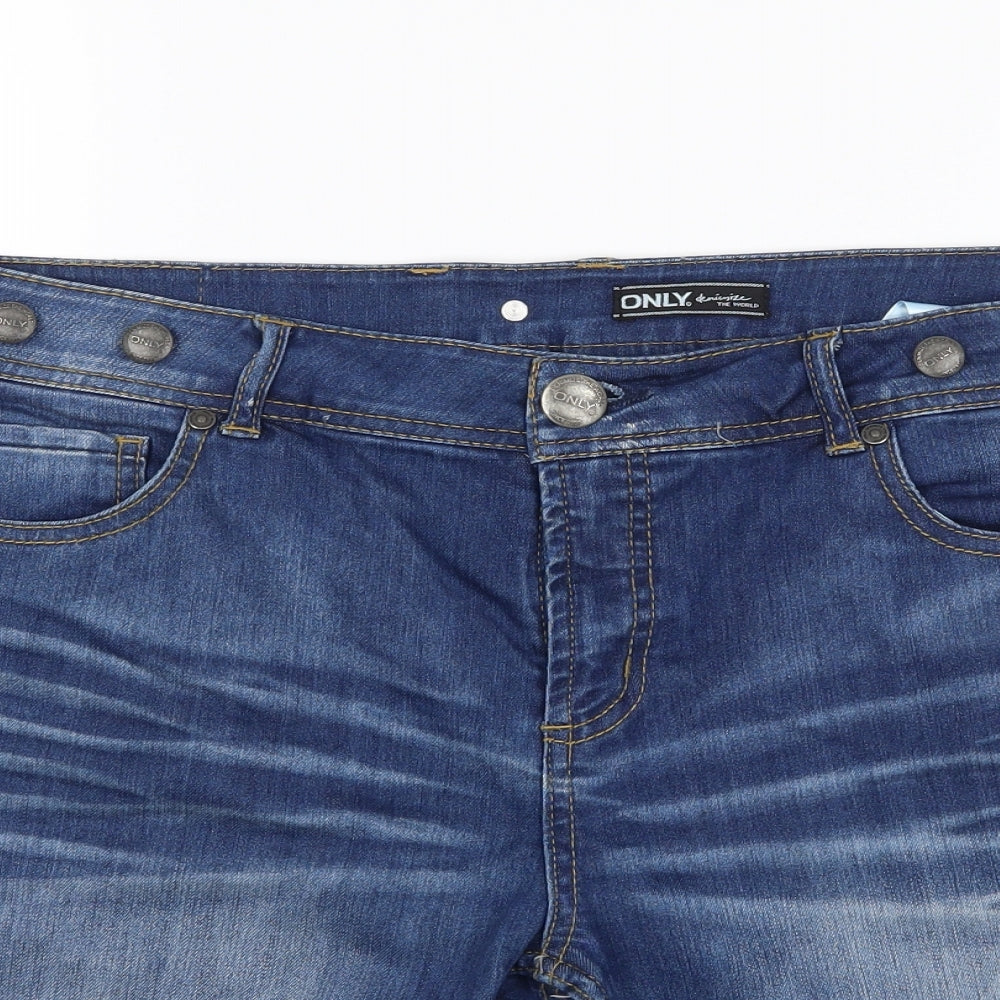 Only Womens Blue  Denim Bermuda Shorts Size 36 in