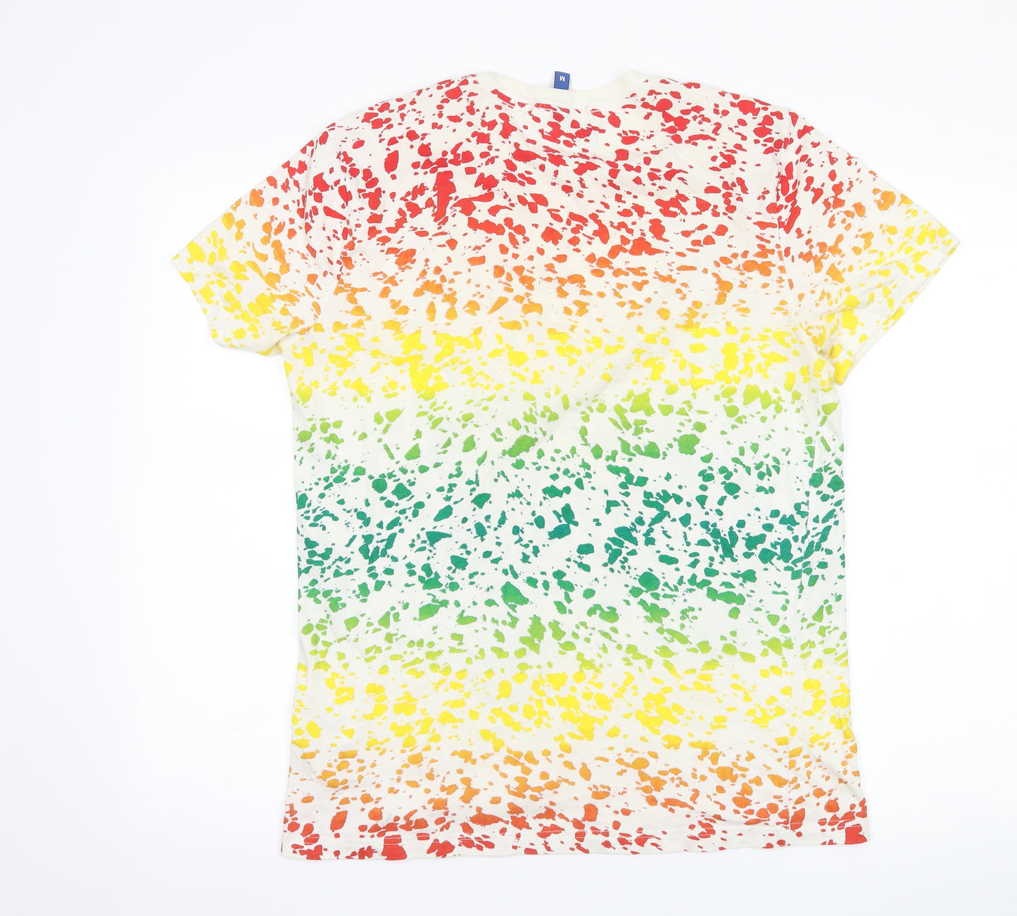 H&M Mens White Polka Dot   T-Shirt Size M  - graphic