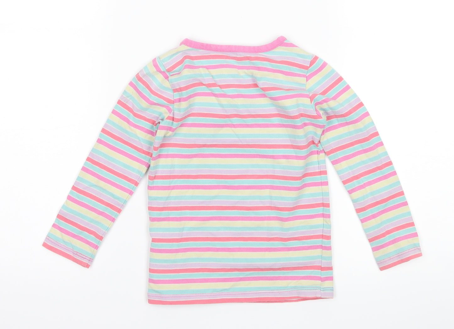 Gap Girls Pink Striped  Basic T-Shirt Size 3 Years